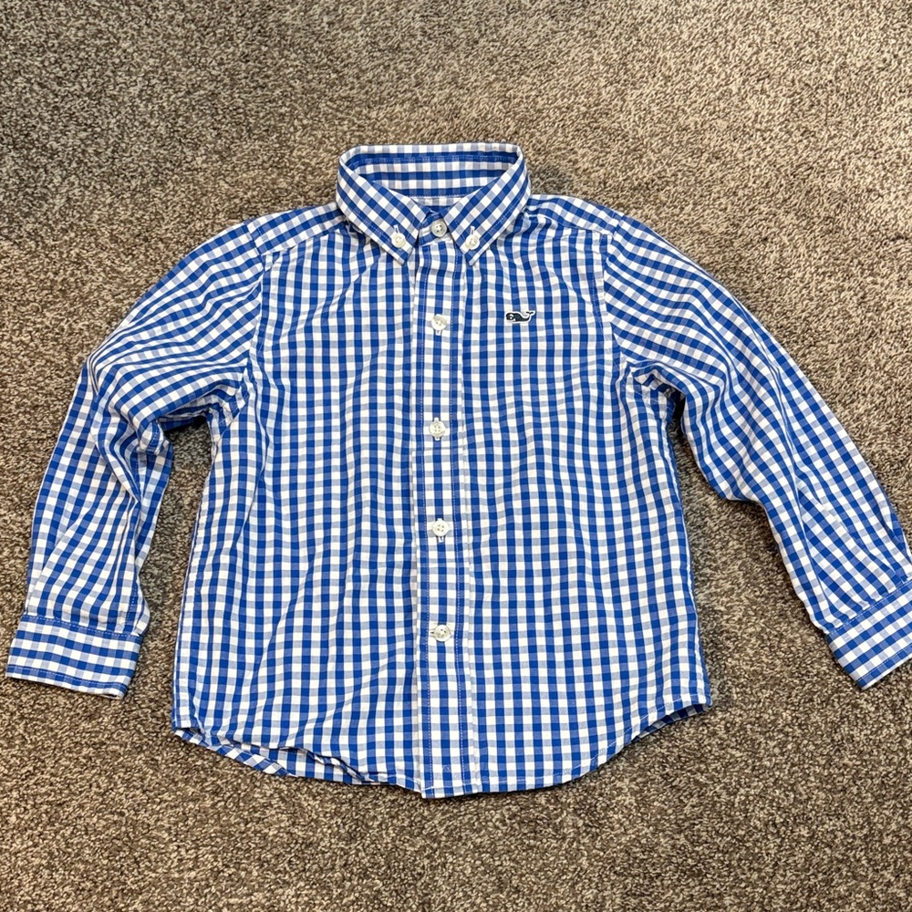 Boys 3T Vineyard Vines Blue Checkered Kids Shirt